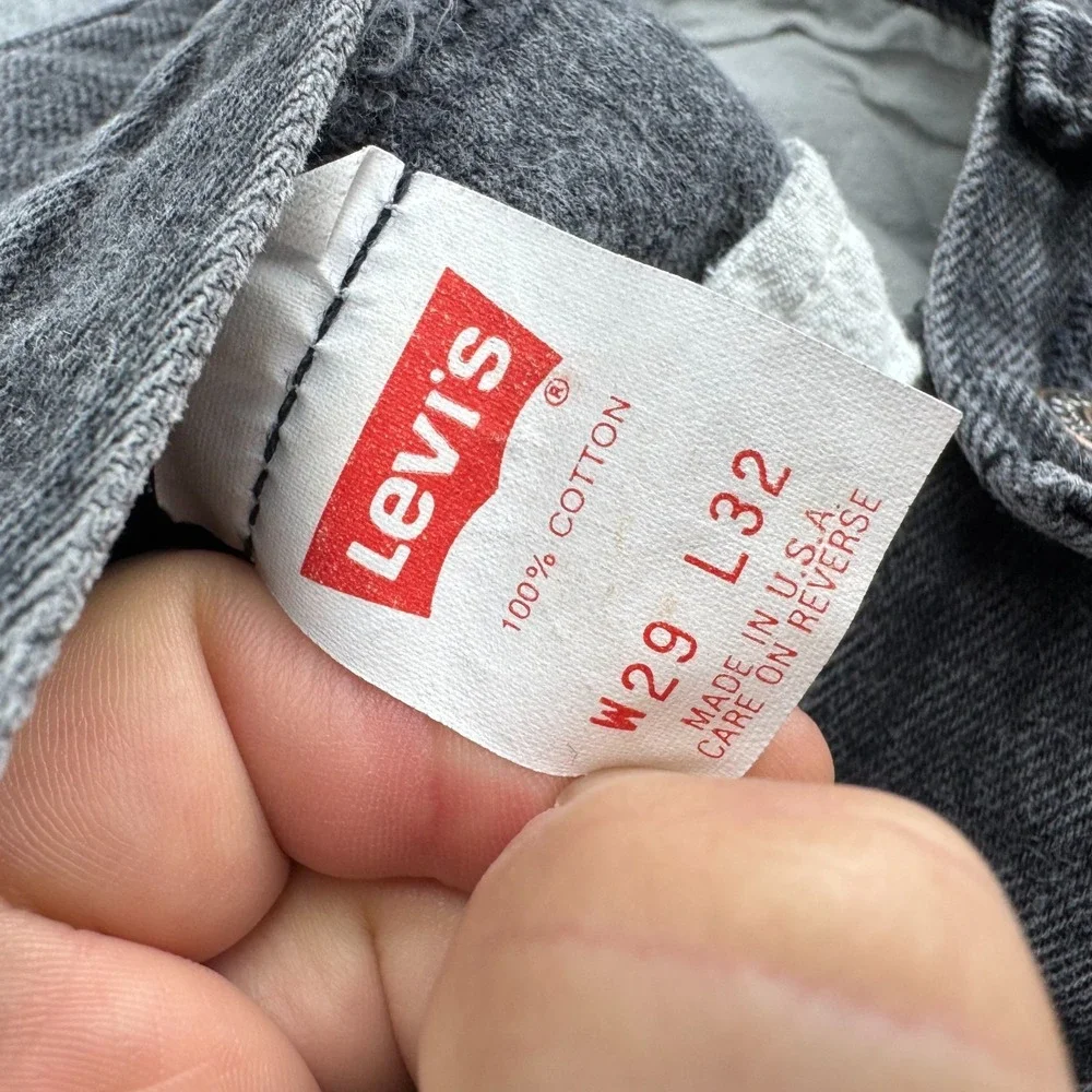 Vintage Levis Jeans Mens 29x32 (Fits 28x30) Black‎ 501 Straight 90s Made in USA